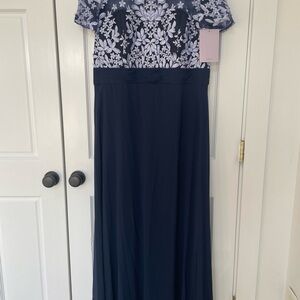JS Collections Navy and White Floral Dress